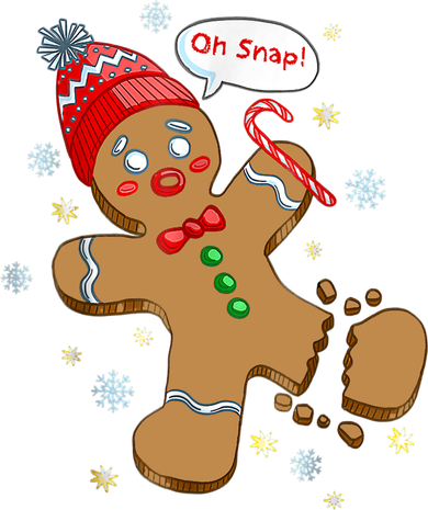 Gingerbread Man Cookie XMas Oh Snap Funny Cute Christmas Women's Long Sleeve Shirt