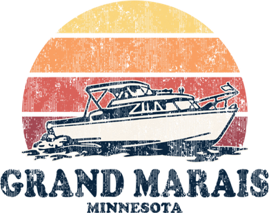 Grand Marais Mn Vintage Boating 70s Retro Boat Design Gift Baby Bodysuit