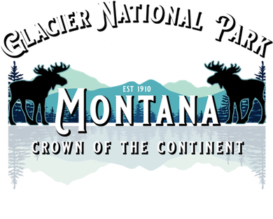 Glacier National Park Montana Hiking Moose Camping Souvenir Gift Golf Towel