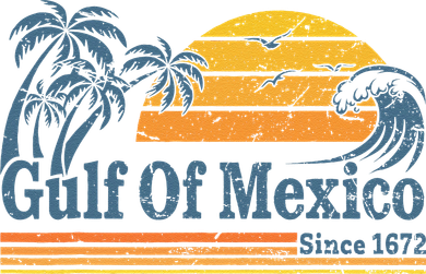 Gulf Of Mexico Since 1672 Retro Vintage Beach Women's Long Sleeve Shirt