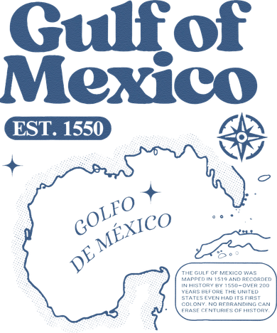 Gulf Of Mexico Est 1550 Golfo De MéXico Historic Map Women's T-Shirt
