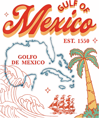 Gulf Of Mexico Est 1550 Retro Vintage Beach Baby Bodysuit
