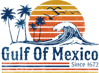 Gulf Of Mexico Since 1672 Retro Vintage Beach Kids T-Shirt