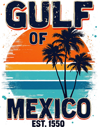 Gulf Of Mexico Since 1550 Retro Beach Golf Towel