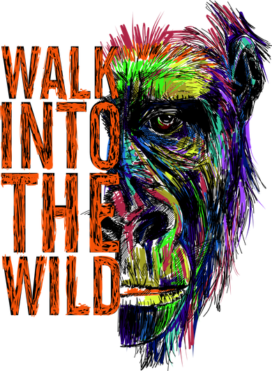 Walk Into The Wild Colorful Gorilla Coaster