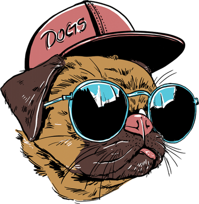 Gangster Pug Dog Hipster Cool Shades Kids Hoodie