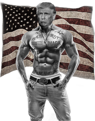Gangster Pro Donald Trump Tattoo Republican American Flag Coaster
