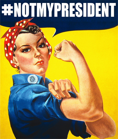 Not My President Rosie Riverter Girl Power Anti Trump Poster Backpack