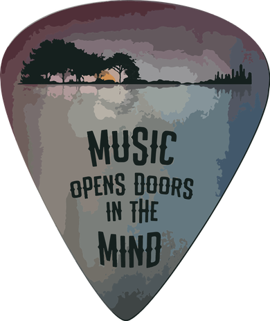 Guitar Pick Lake Reflections Music Guitar Women's Hoodie