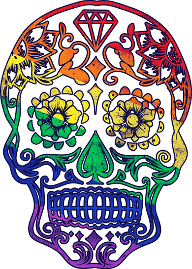 Rainbow Gay Pride Sugar Skull Women's Sweatshirt