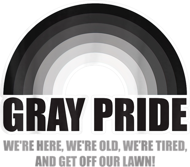 Gray Pride We're Here We're Old And Get Off Our Lawn Doddie Hoodie