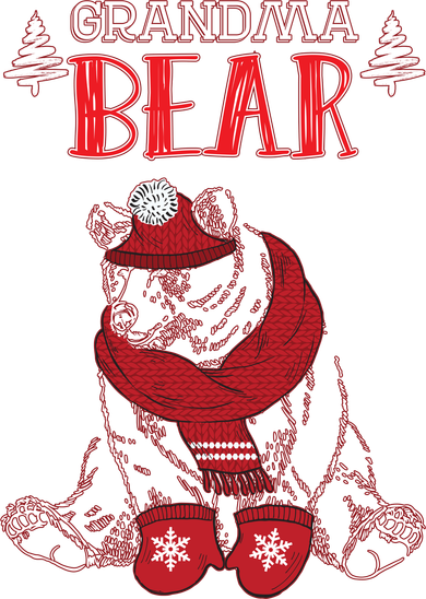Grandma Bear Christmas Santa Family Matching Pajamas Mousepad