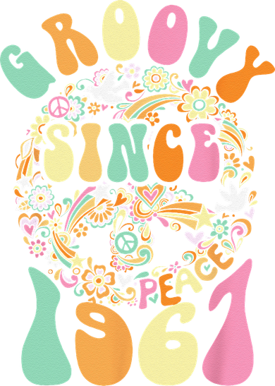 Groovy Since 1967 Peace For Vintage Birthday Party 60s 70s Kids T-Shirt