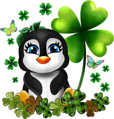 Girls St Patricks Day Gift For Penguin Kids Green Shamrock Women Gift Baby Bodysuit