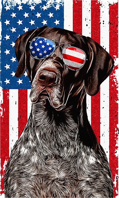 German Shorthaired Pointer 4th Of July American Flag GSP Dog Doggie Tank