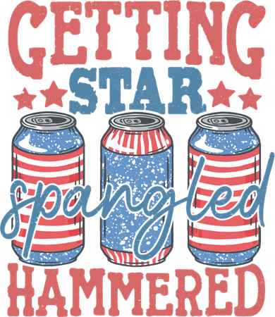 Getting Star Spangled Hammered 4th Of July Retro Style Beer Gift Apron