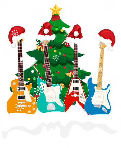 Guitar Santa Snow Christmas Tree Funny For Music Lovers Xmas Great Gift Women's Sweatshirt