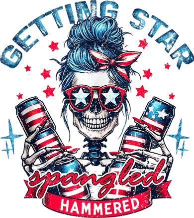 Getting Star Spangled Hammered Skeleton 4th Of July Apron