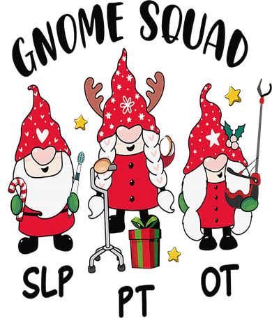 Gnome Squad SLP OT PT Christmas Team Occupational Therapist Golf Towel