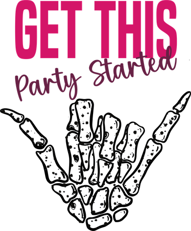 Get This Party Started Rock Skeleton Coaster