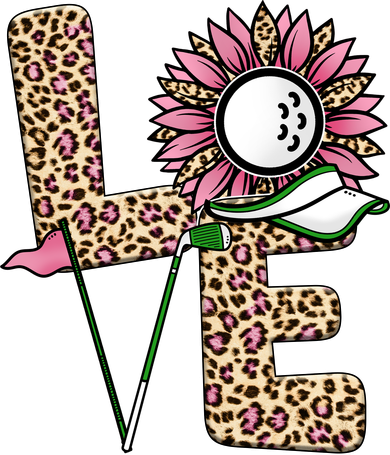 Golf T Shirts, Love Golf Leopard Sunflower Sports Ball Valentine Plus Size Mousepad