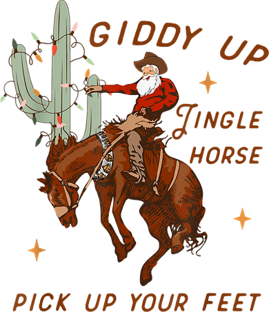 Giddy Up Jingle Horse Pick Up Your Feet Cowboy Santa Xmas Women's Hoodie