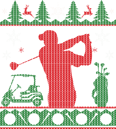 Golf Ugly Christmas Sweater Golf Towel