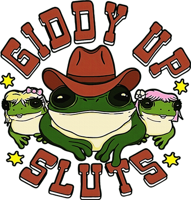 Giddy Up Sluts Frog Funny Women's T-Shirt