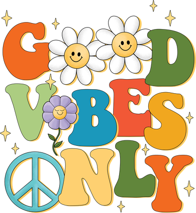 Good Vibes Only Retro Hippie Toddler Hoodie