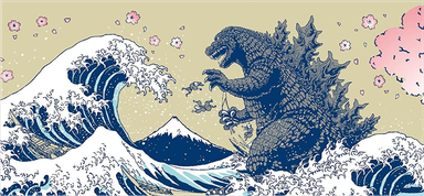 Monster VS the Great Wave Of Kanagaw Beanie