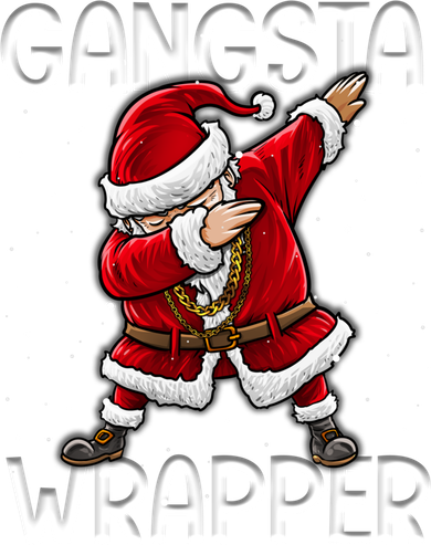 Gangsta Wrapper Funny Dabbing Santa Christmas Shirt Men Kids Sweatshirt Women's V-Neck T-Shirt