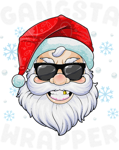 Gangsta Wrapper Santa Gangster Wrapper Funny Christmas Doggie Tank