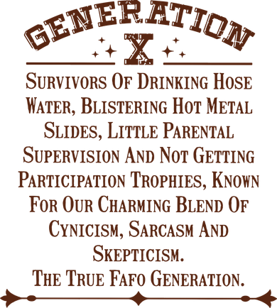 Gen X Generation X Raised On Hose Water And Neglect Nostalgia Button