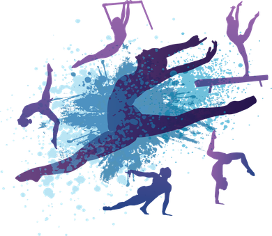 Gymnast Silhouettes  Button