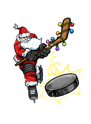 Hockey 812 Santa Hockey Player Christmas Gift Button