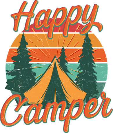 Vintage Happy Camper Emblem Toddler T-Shirt