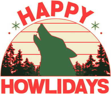 Christmas Happy Howlidays Vintage Howling Wolf Doggie Tank