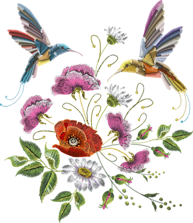 Humming Birds Flowers Tank Top