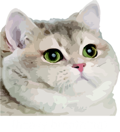 Heavy Breathing Cat Button