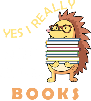 Hedgehog Book Lovers Funny Reading Books Library Literacy Cool Gift Kids Sweatshirt