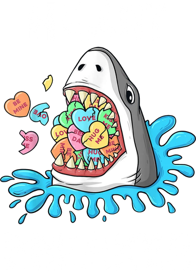 Heart Breaker Shark Funny Valentines Day Kids T-Shirt