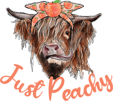 Highland Cow Bandana Just Peachy Western Country Peach Lover Women's Sweatshirt