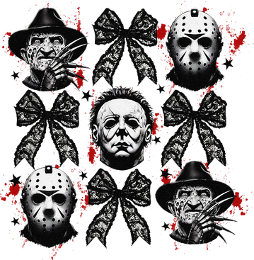 Halloween Coquette Bow Horror Characters Bow Spooky Season Tote Bag