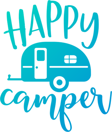 Happy Camper Camping Trailer Funny Camp Design Him And Her Cute Gift Toddler T-Shirt