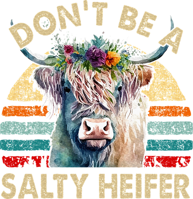 Highland Cow Dont Be Salty Heifer Women's T-Shirt