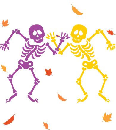 Halloween Colorful Dancing Skeletons Fall Halloween Decor Gift Coaster