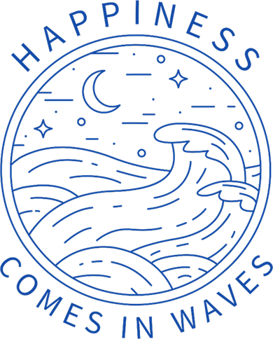 Happiness Comes In Waves Wave Surfer Surf Ocean Beach Lover Button