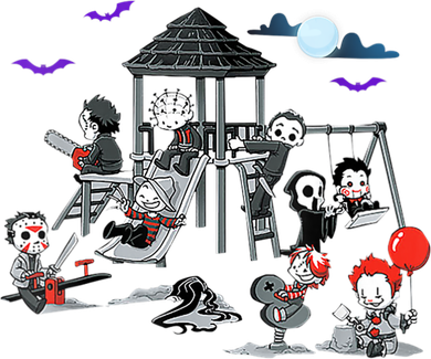 Horror Clubhouse In Park Halloween Costume Gift Baby Bodysuit