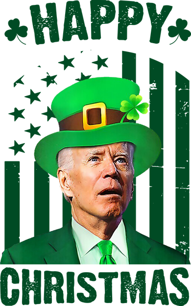 Happy Christmas Joe Biden Funny St Patrick's Day Women's Sweatshirt