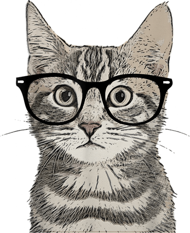 Hipster Cat Kitten Spectacles Eye Glasses Funny Cute Golf Towel